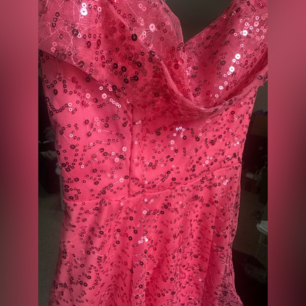 Selfie Leslie Sparkling Magenta-Rose Pink mini dress - Picture 3 of 4